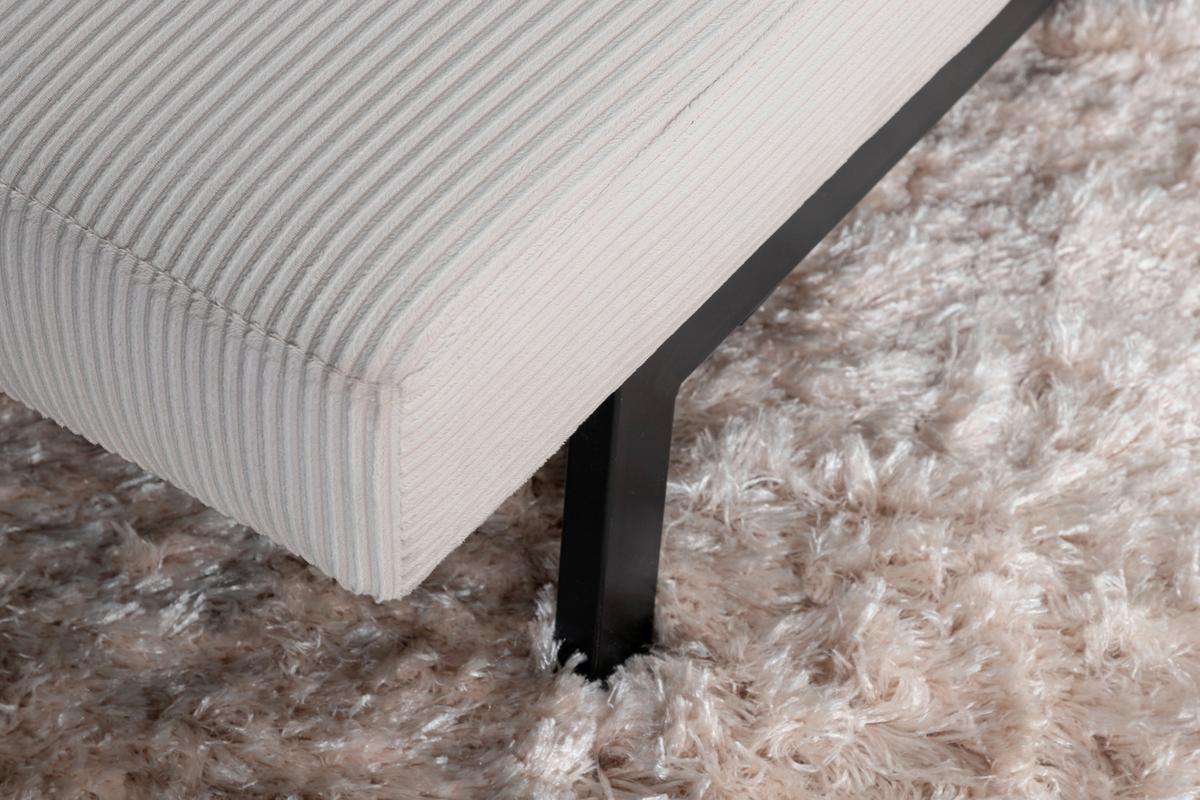 SCHLAFSOFA BODIL - Beige/Schwarz, Design, Textil/Metall (180/80/55cm) - Livetastic