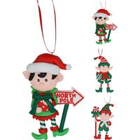 Karácsonyfadísz Elf - piros/fehér, műanyag (7,5/12,5cm)