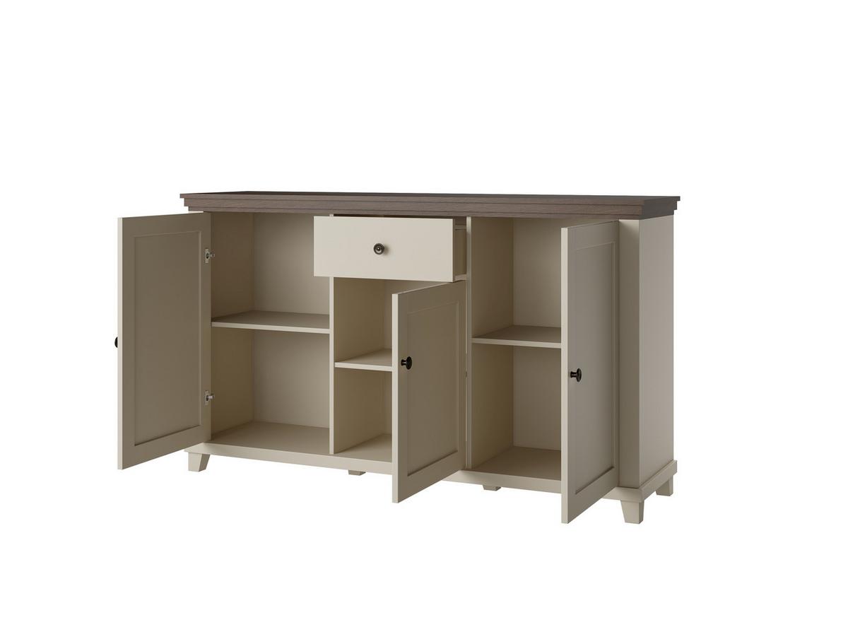 Komód Evora - kasmírszínű/tölgyfa színű, Design, faalapú anyag (160/93/42cm)