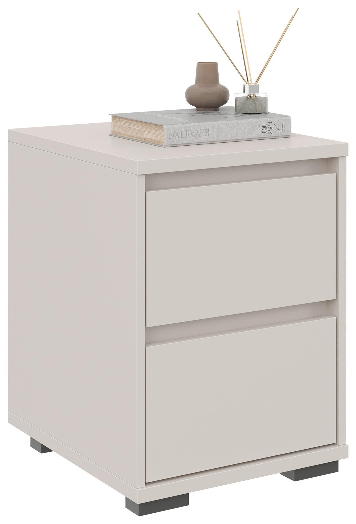 SZAFKA NOCNA LINE - antracytowy/kaszmir, Design, materiał drewnopochodny/tworzywo sztuczne (40/55/48cm) - Carryhome