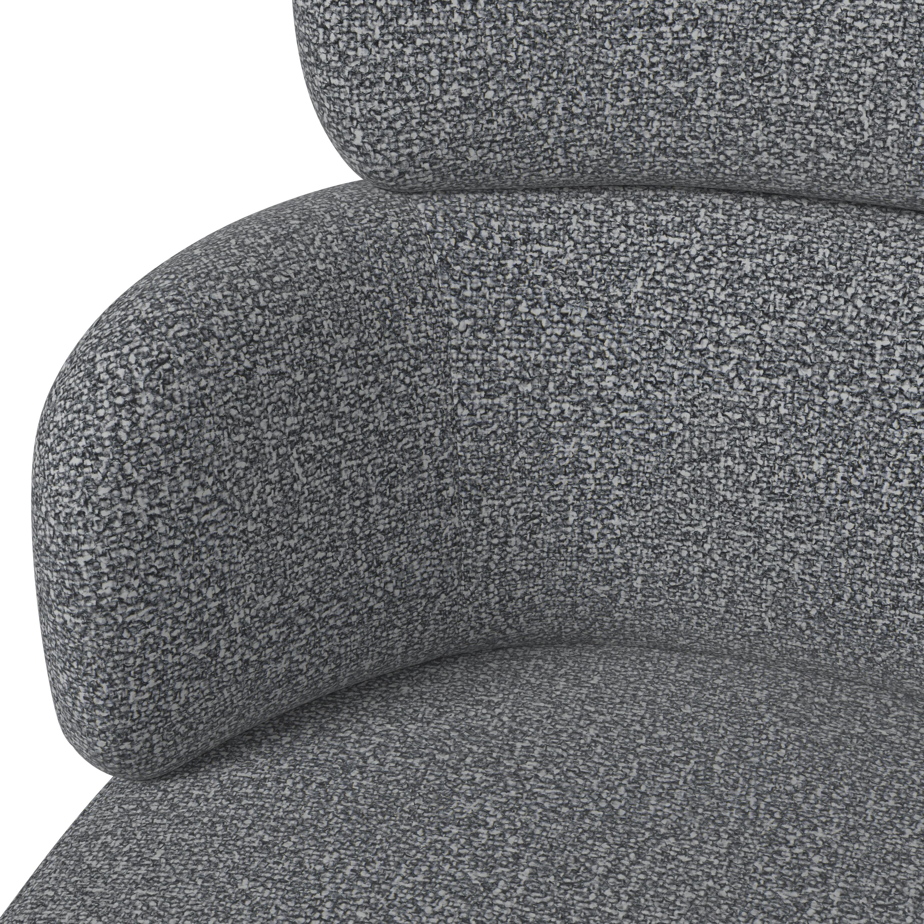 STOL MED ARMSTÖD KARO - grå/svart, Modern, metall/textil (58/88/65cm) - Bessagi Home