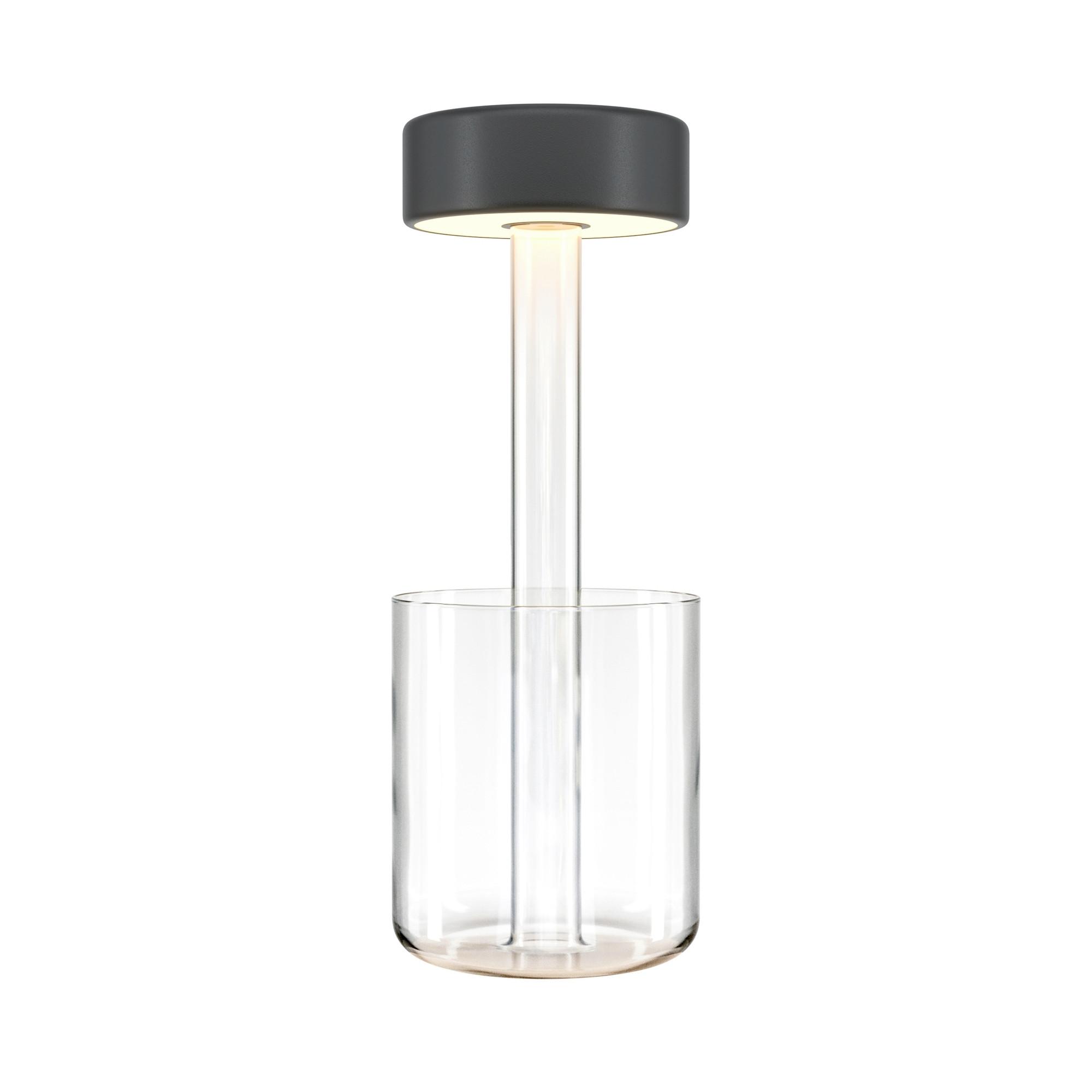 Akku-tischleuchte Ai Collaboration - Transparent/Schwarz, Design, Glas/Metall (12/34,8cm) - MAYTONI