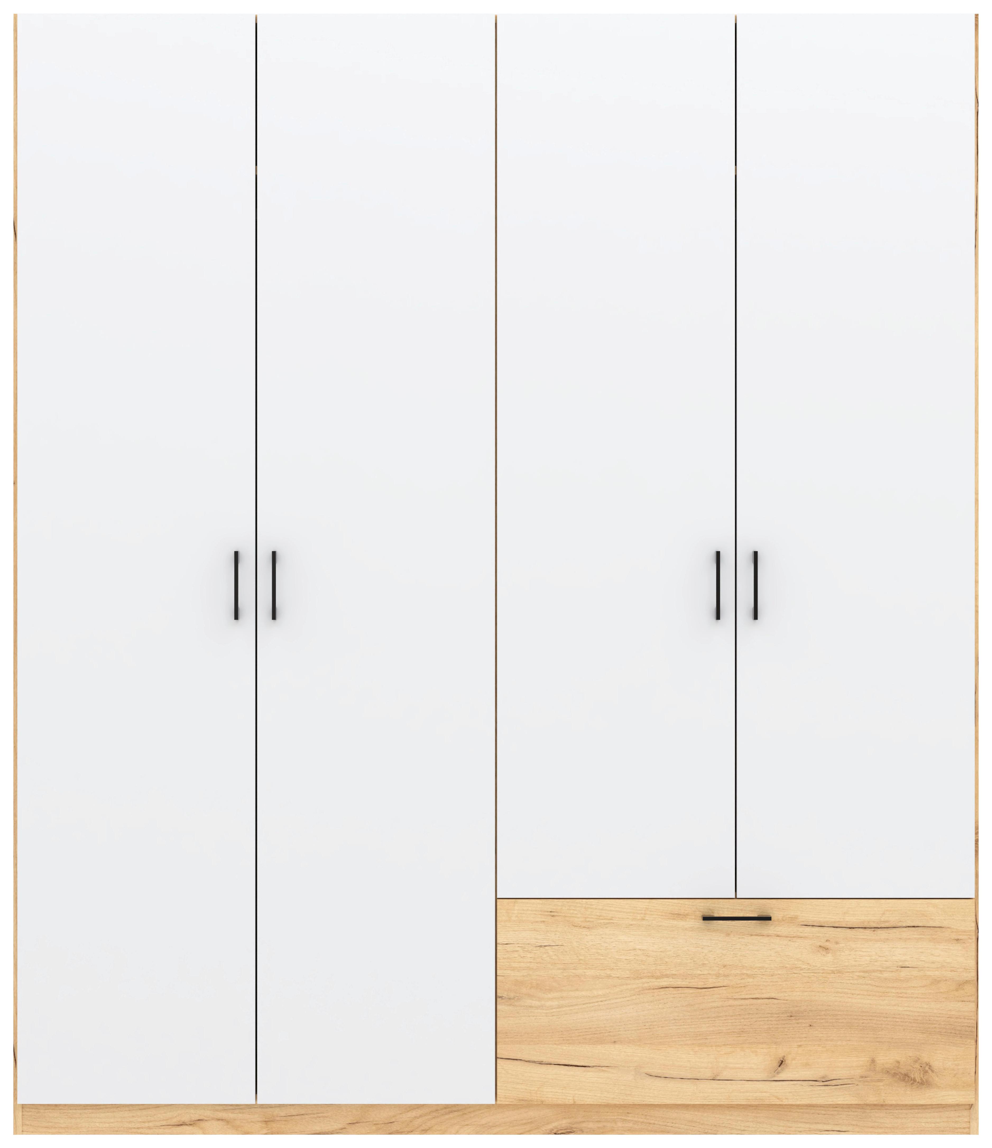 Omara Za Oblačila Mila, Barva Hrasta, Bela - črna/bela, Konvencionalno, umetna masa/leseni material (180/210/54cm)