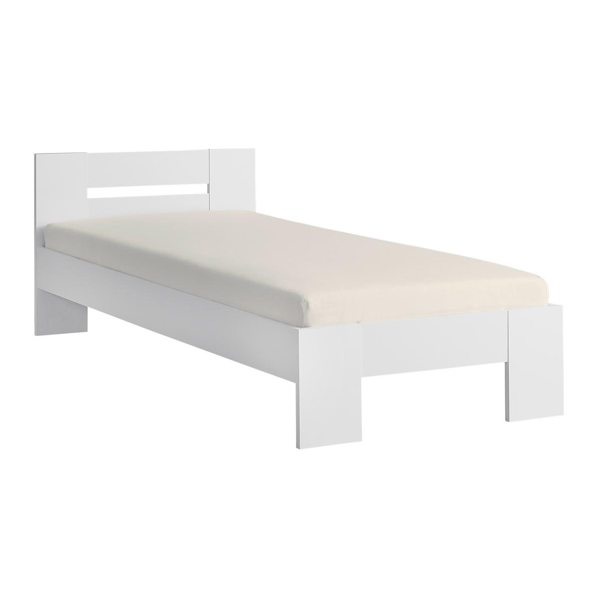 Bett Madrid Weiß ca. 90x200cm - Weiß, MODERN, Holzwerkstoff (90/200cm) - Based