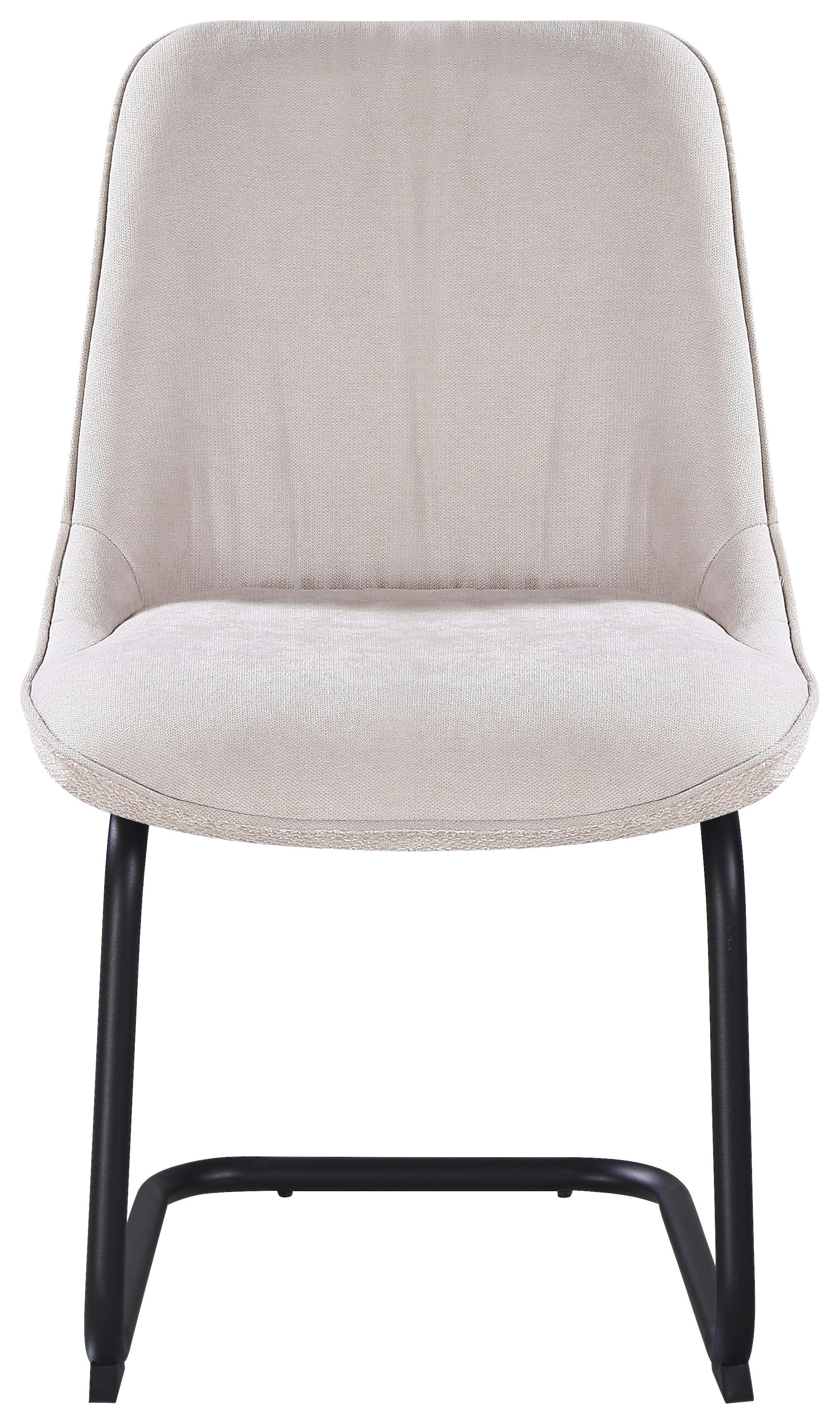 Stuhl Nova Beige - Beige/Schwarz, MODERN, Textil/Metall (51/86/59cm) - Premium Living