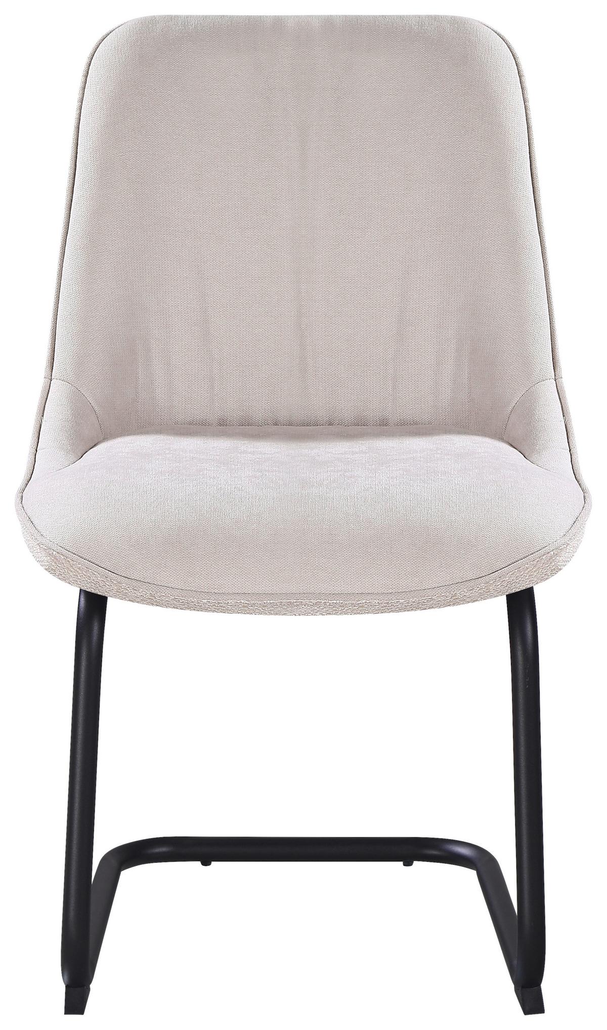 Stuhl Nova Beige - Beige/Schwarz, MODERN, Textil/Metall (51/86/59cm) - Premium Living