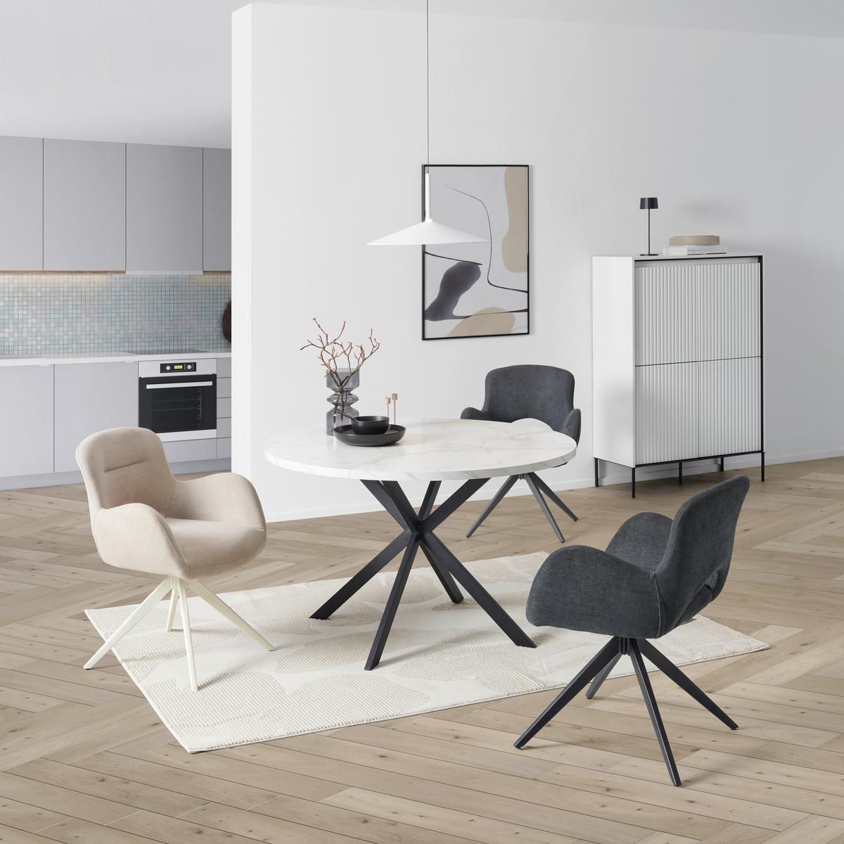 KRZESŁO Z PODŁOKIETNIKAMI ELLA - czarny, Modern, metal/drewno (62/84/62cm) - Livetastic