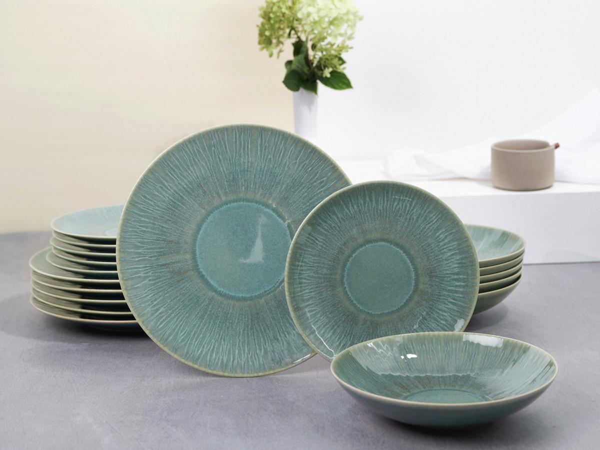 Jedilni Servis Sea Breeze Green, 18-Delni - zelena, Basics, keramika - Creatable