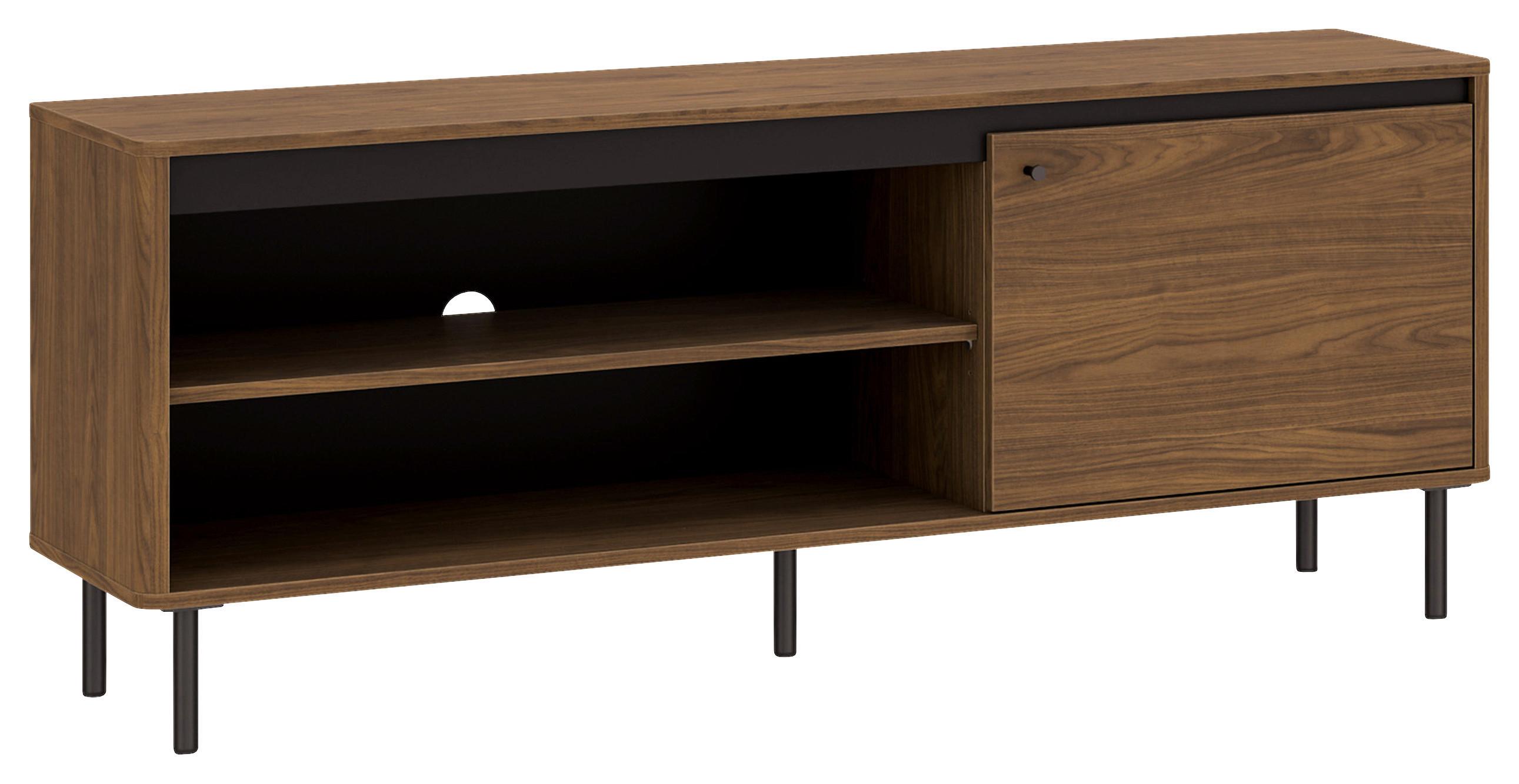 Comodă Tv Revillo - culoare lemn de nuc/negru, Basics, material pe bază de lemn (150/61/40cm) - Modern Living