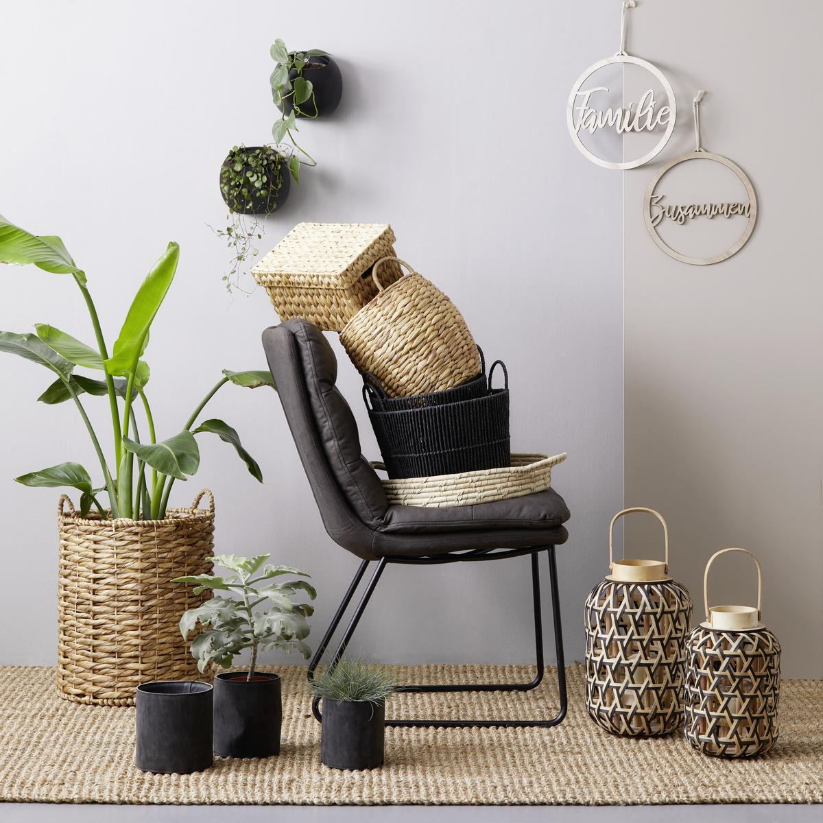 Kosár Aaron - fekete, fém/papír (32/29cm) - Modern Living