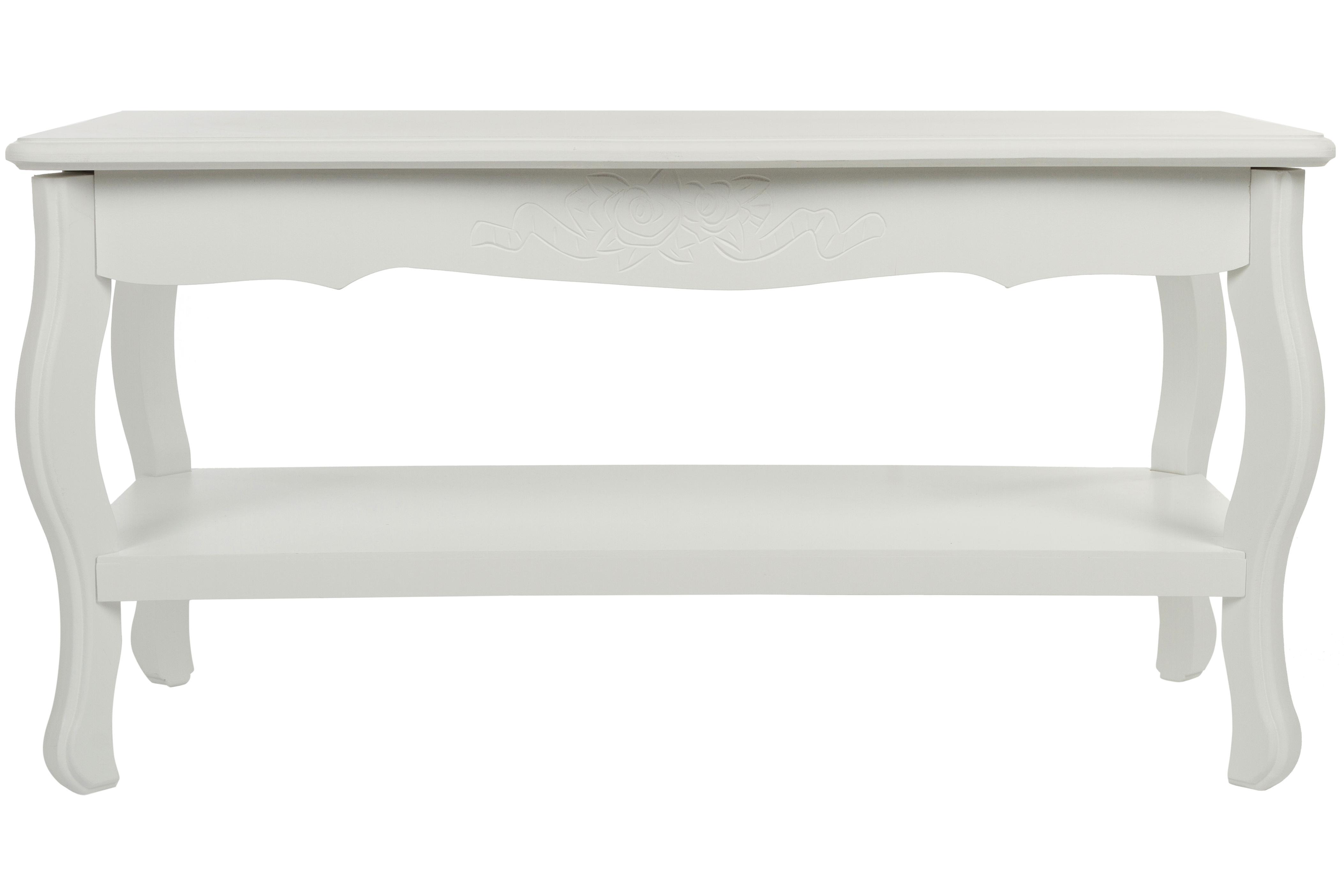 Couchtisch in Weiß ca.88x44 cm - Weiß, LIFESTYLE, Holz/Holzwerkstoff (88/44/42cm)