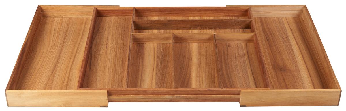 Tavă pentru tacâmuri Flex L - culoare natur, Modern, lemn (47,3/55,5-92,5/5,5cm) - Zandiara