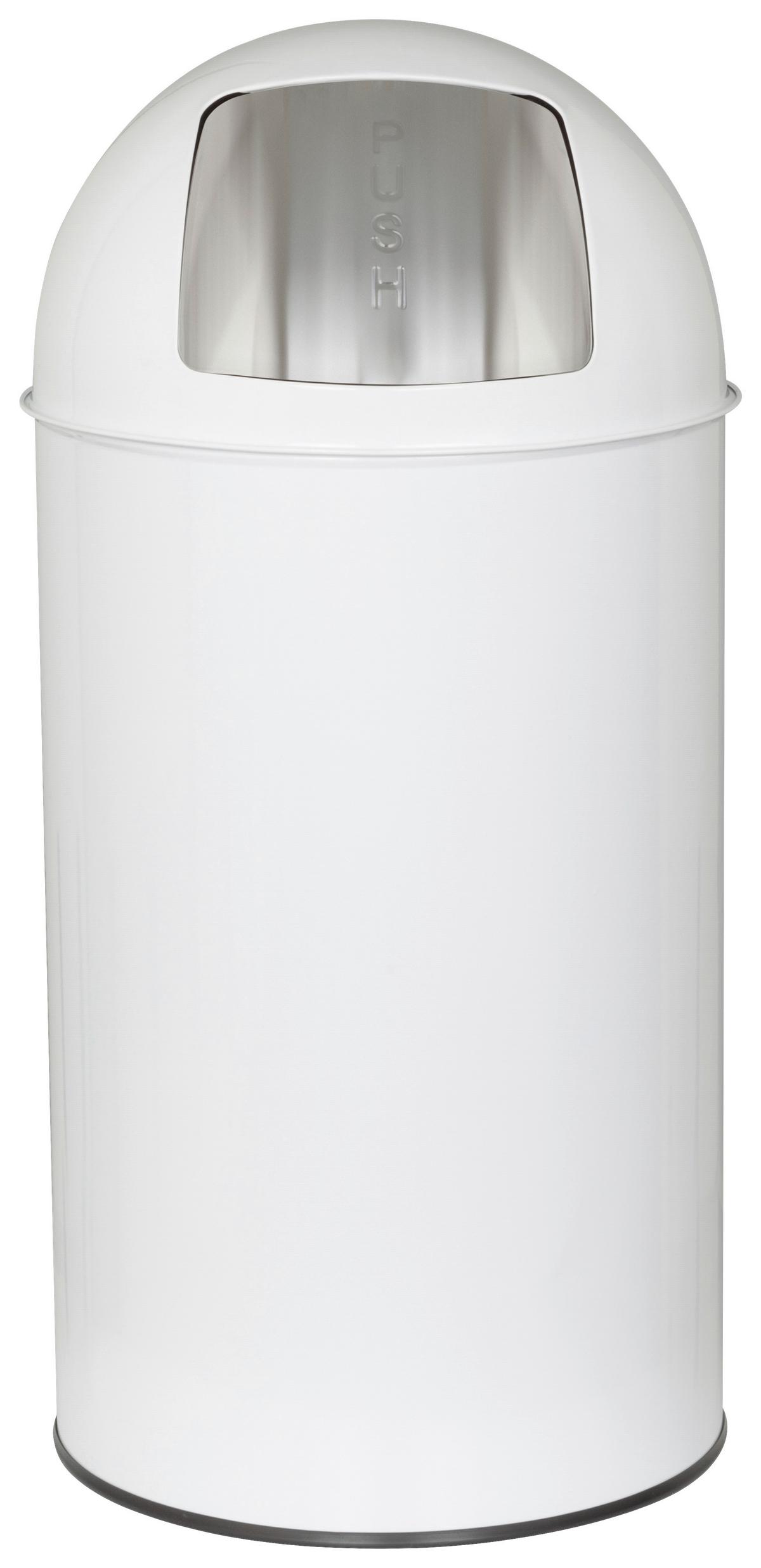 Koš Za Smeti Push, 50 L, Bela - bela, Basics, kovina (35/74/35cm) - MID.YOU