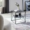 TABLE D'APPOINT ANGEL - gris/noir, MODERN, métal/verre (45/45/45cm) - Premium Living