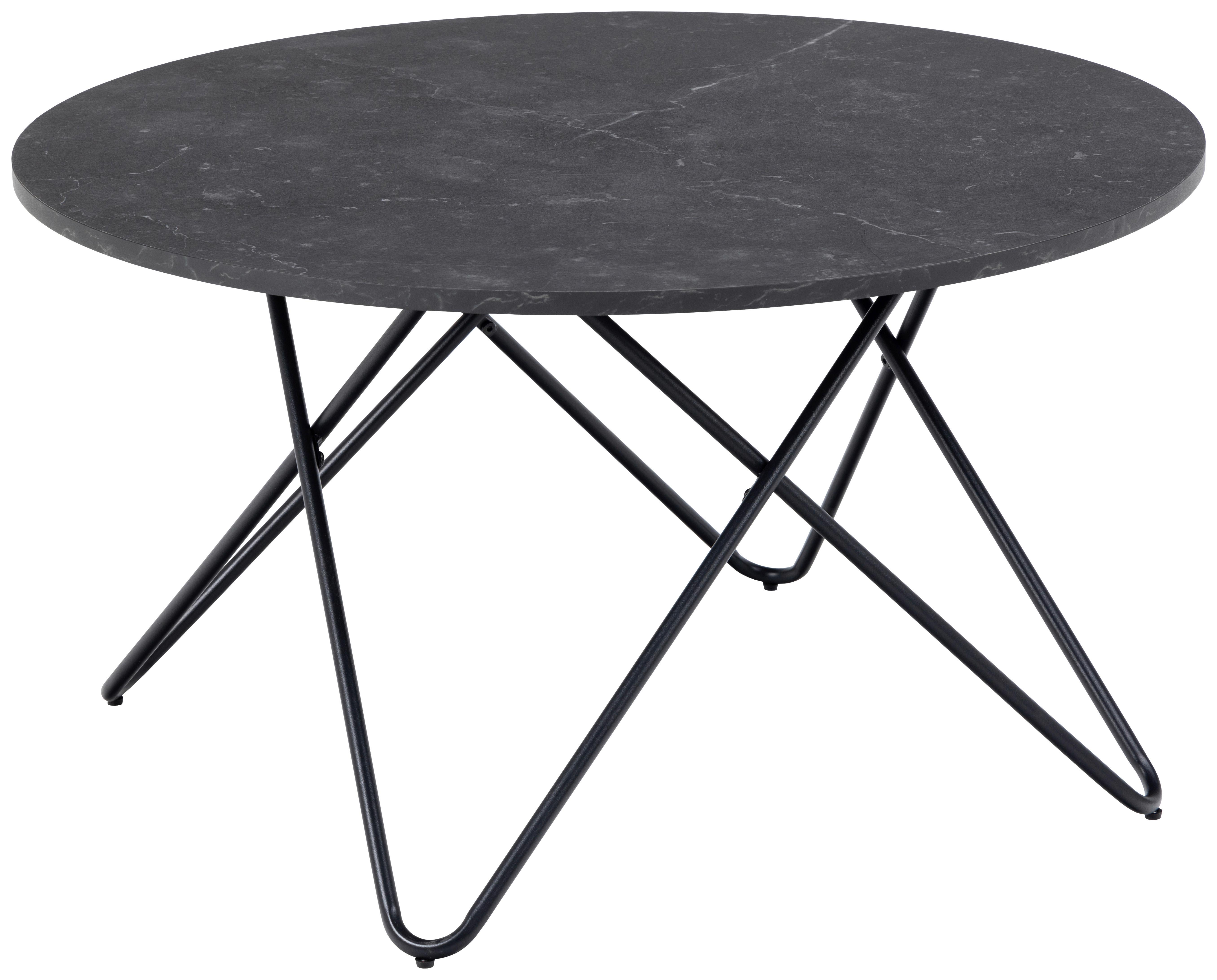 Măsuță de cafea WYRE - negru, Trend, metal/material pe bază de lemn (80/45cm) - Modern Living