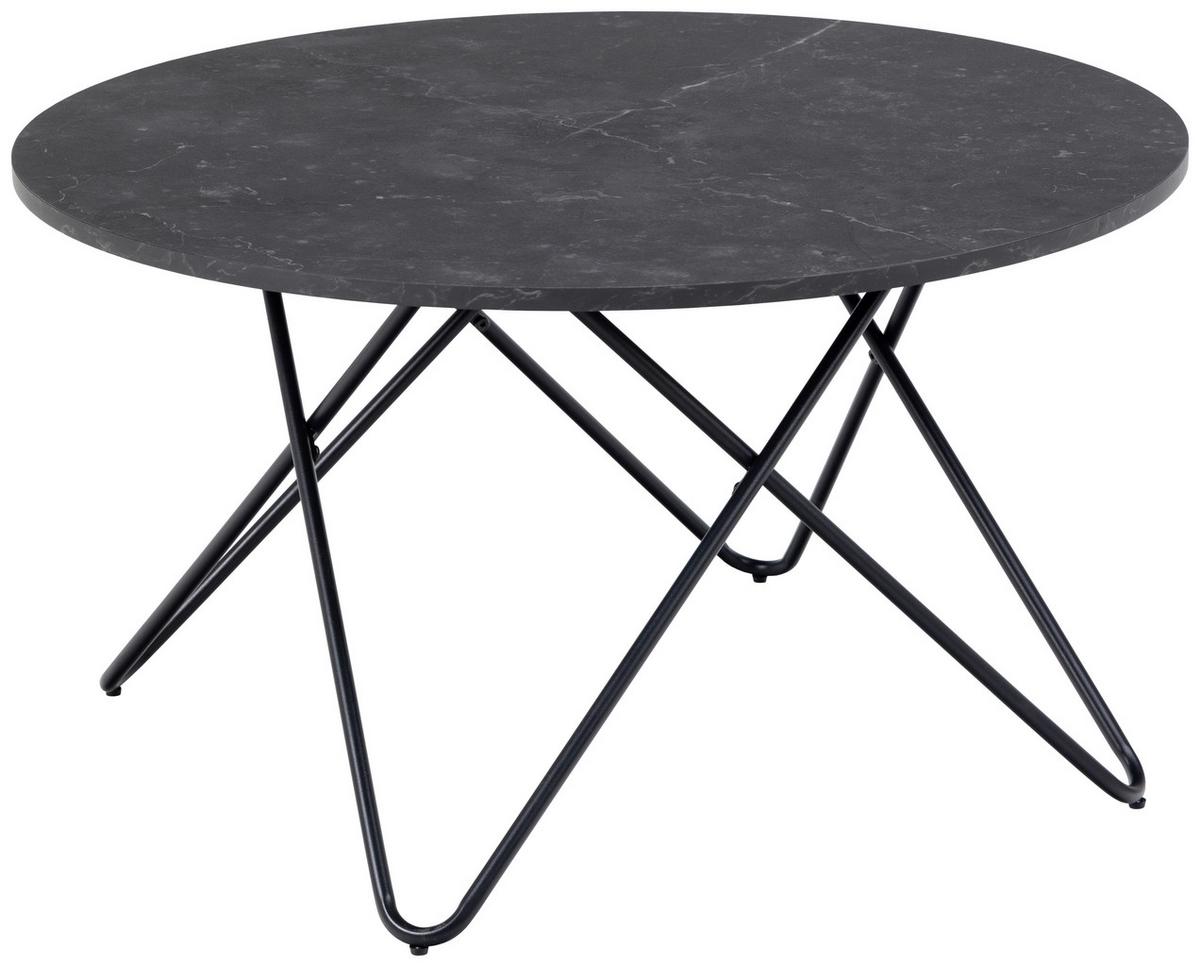 Măsuță de cafea WYRE - negru, Trend, metal/material pe bază de lemn (80/45cm) - Modern Living