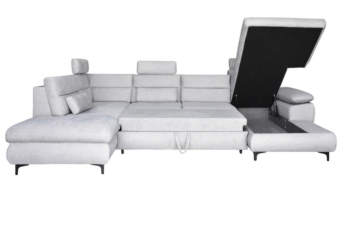 Ugaona Garnitura Panama - siva/crna, Moderno, drvo/metal (342/90-112/235cm) - Modern Living