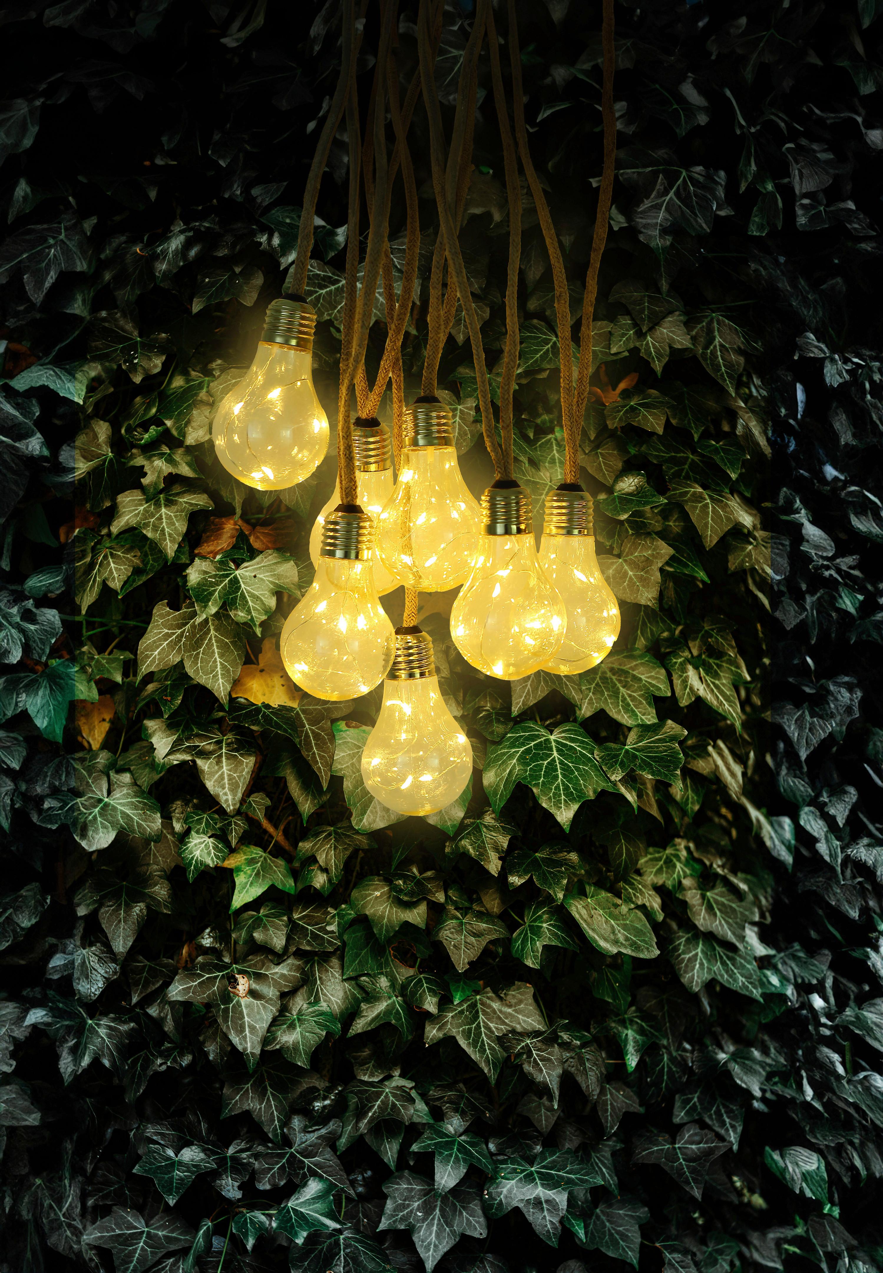Solarleuchte 33694-10 in Bernsteinfarben max. 50x0,06 W - Bernsteinfarben, Design, Naturmaterialien/Kunststoff (10,6/570cm) - Globo