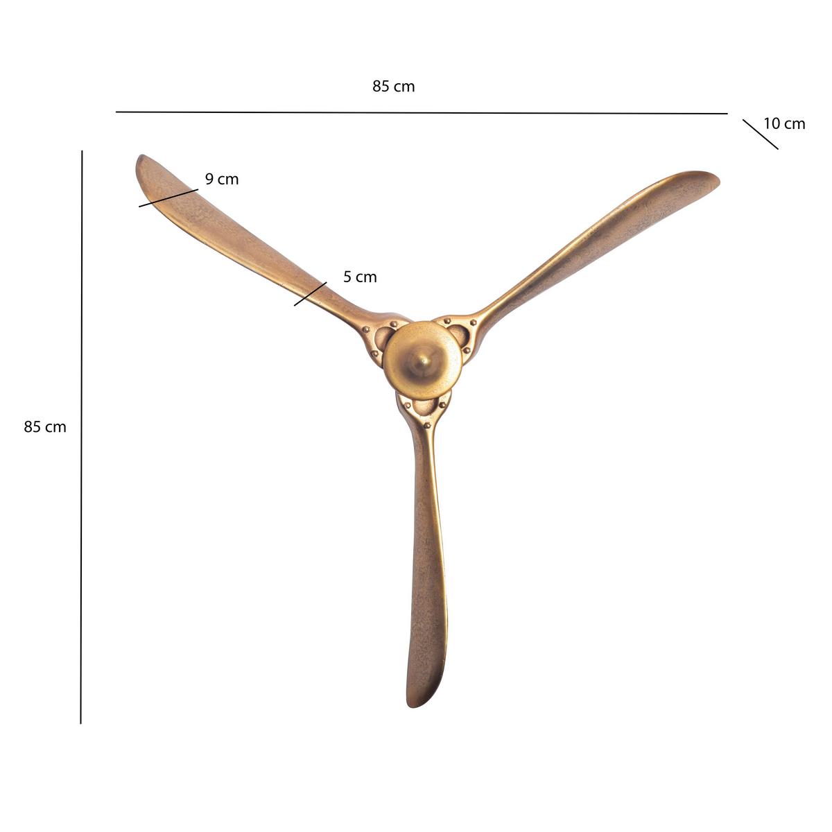 Stenska Dekoracija Propeller - zlate barve, Design, kovina (85/85/10cm) - Livetastic