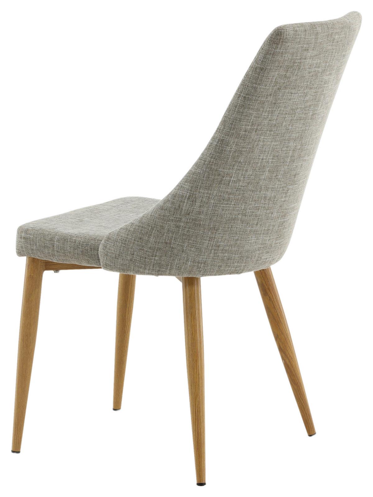 STUHL-SET LEONE - Beige/Hellgrau, Design, Textil/Metall (46.5/91/63cm) - Livetastic