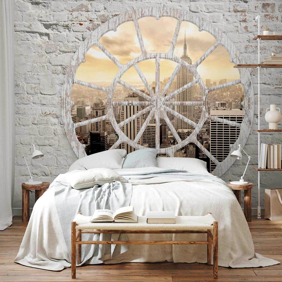 Fototapeta New York, 300x210cm - bela/ekru, Trendi, tekstil (300/210cm) - artgeist