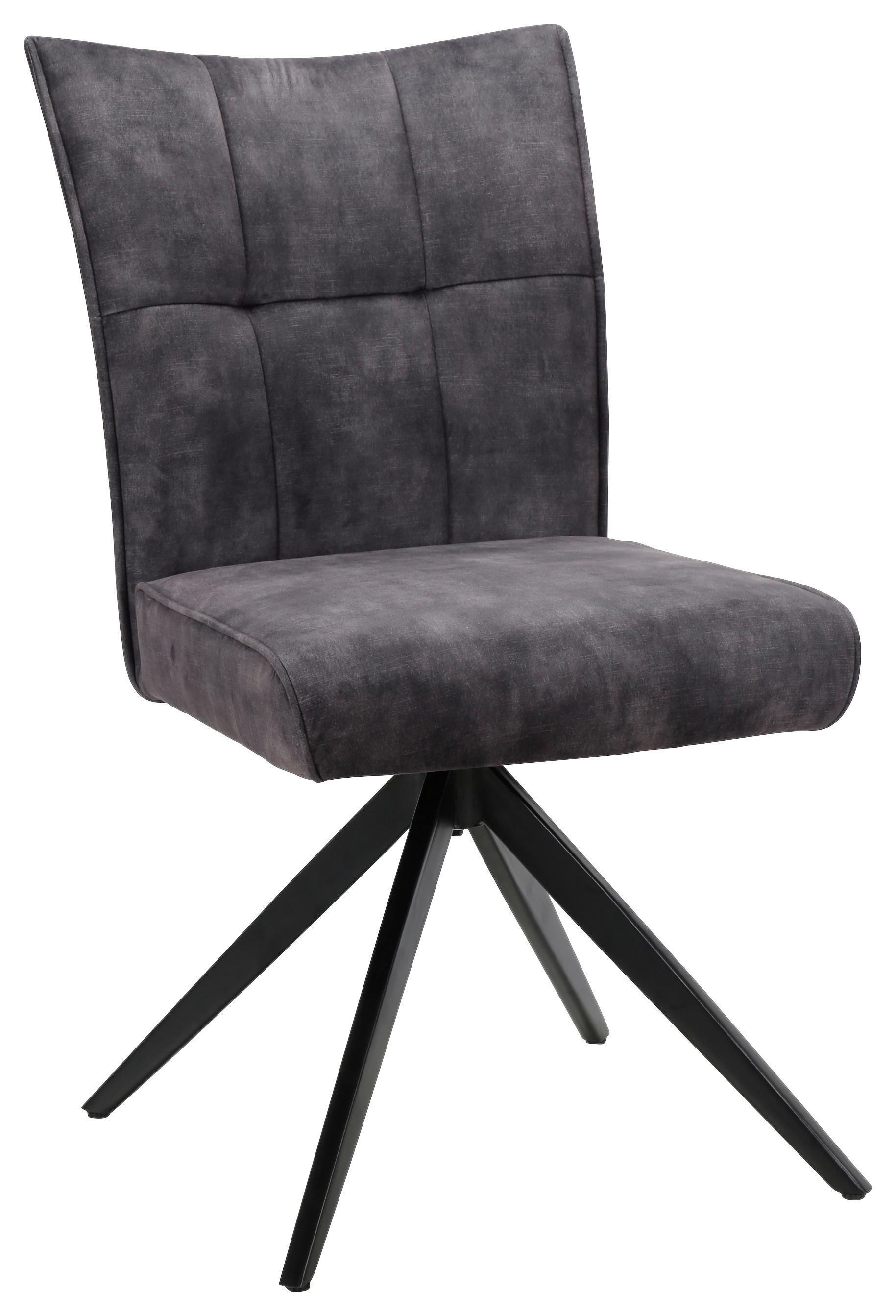 KRZESŁO MARIUS -HOM IN EXKLUSIV- - czarny/ciemnoszary, Design, metal/tkanina (47/92/66cm) - Hom`in