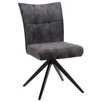 KRZESŁO MARIUS -HOM IN EXKLUSIV- - czarny/ciemnoszary, Design, metal/tkanina (47/92/66cm) - Hom`in