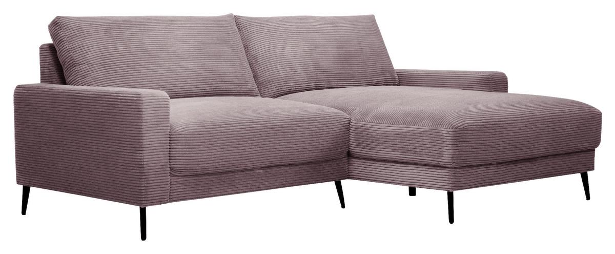 Wohnlandschaft Cora Altrosa - Altrosa/Schwarz, MODERN, Holz/Textil (223/86/161cm) - Mömax
