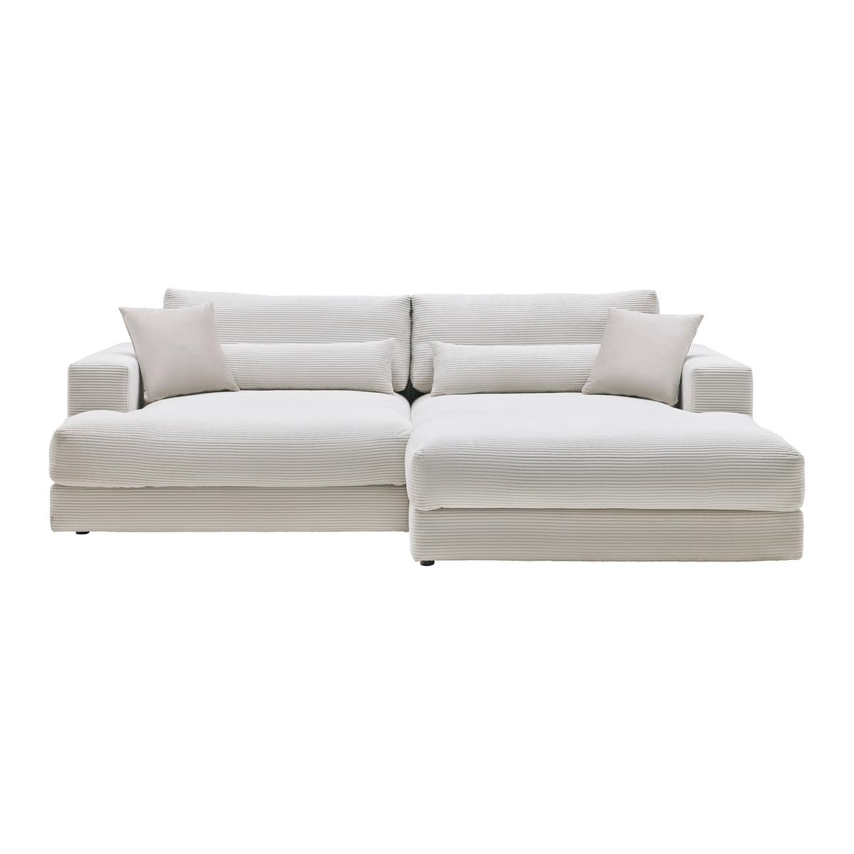 Ecksofa Fabiona Rechts Beige - Beige, MODERN, Holz (268/85/194cm) - Premium Living