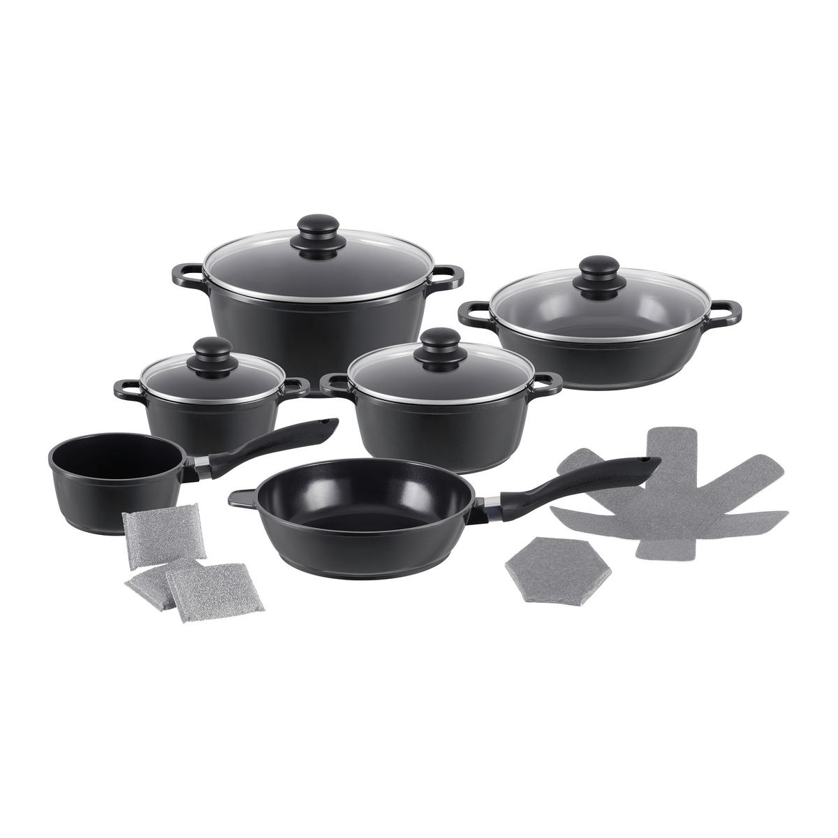 Set Posod Frederic - črna/prozorno, Konvencionalno, kovina/umetna masa - Based