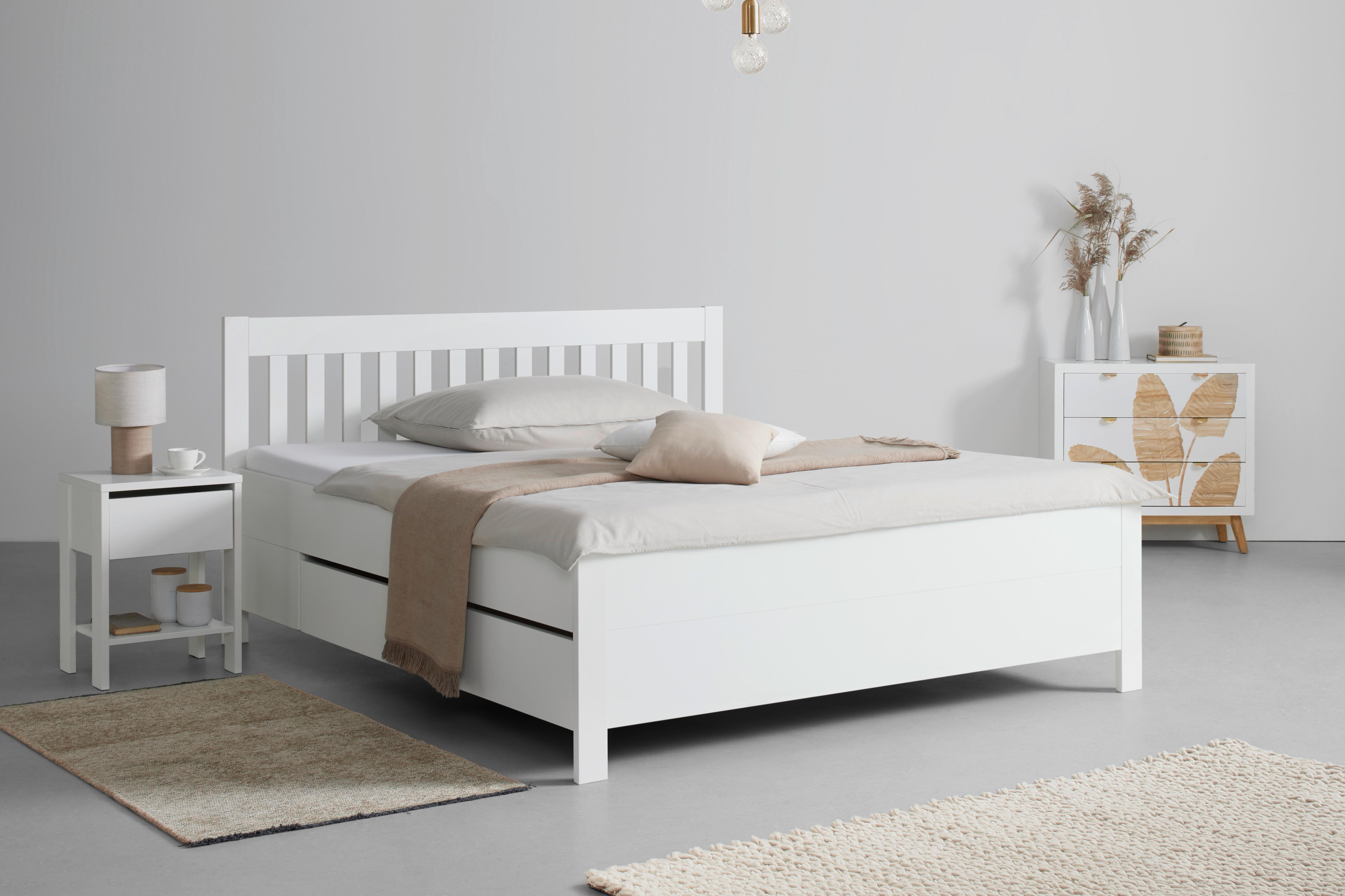 SÄNG MED FÖRVARING NIZZA - vit, Romantik / Lanthus, trä (160/200cm) - Mömax