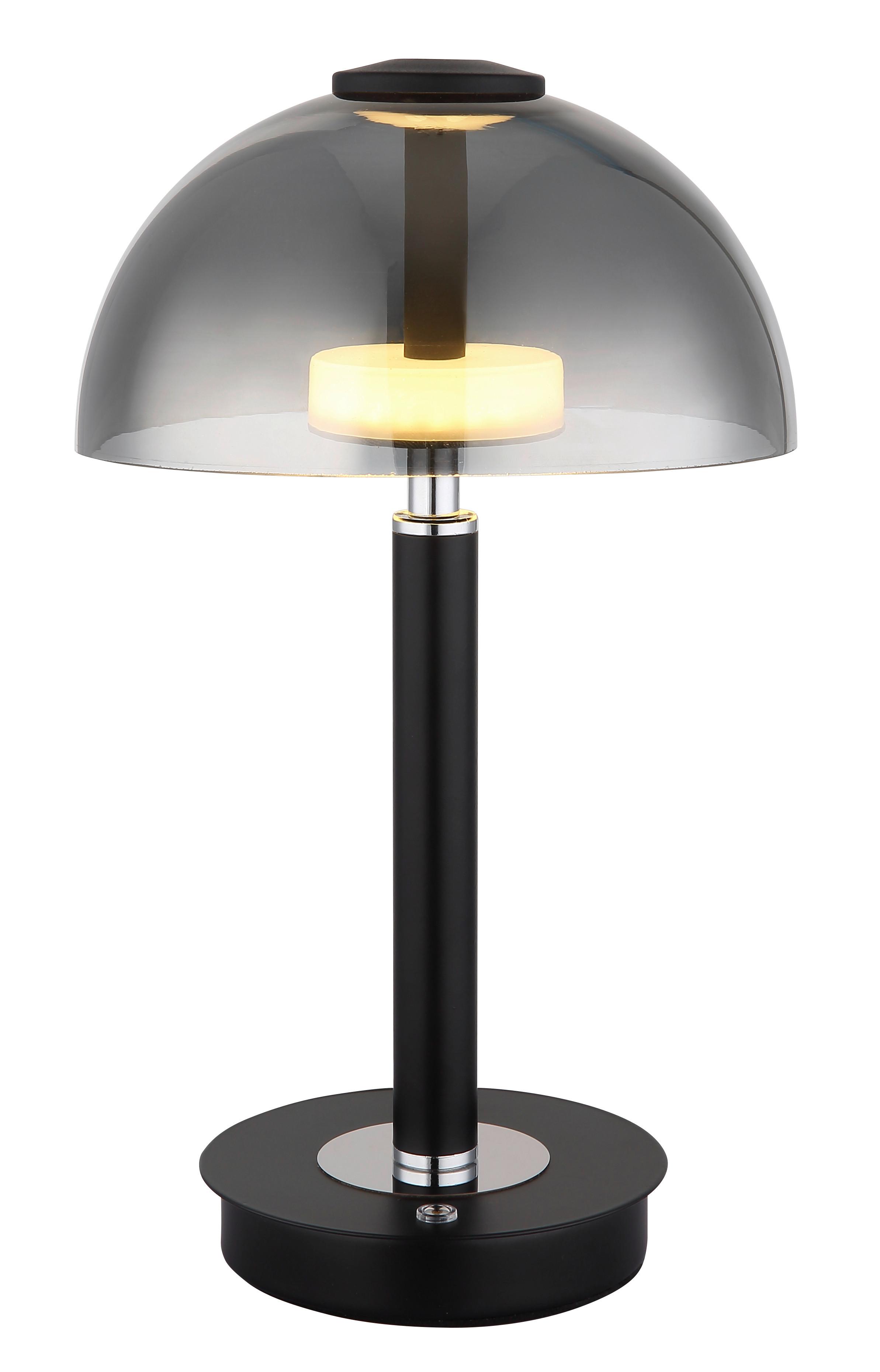 LED-TISCHLEUCHTE 21953S - Chromfarben/Schwarz, Basics, Glas/Kunststoff (18/31,5cm) - Globo