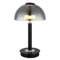 LED-TISCHLEUCHTE 21953S - Chromfarben/Schwarz, Basics, Glas/Kunststoff (18/31,5cm) - Globo
