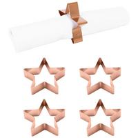 Obroček Za Serviete Star, 4 Kos - barve bakra, Design, kovina (7cm) - Echtwerk