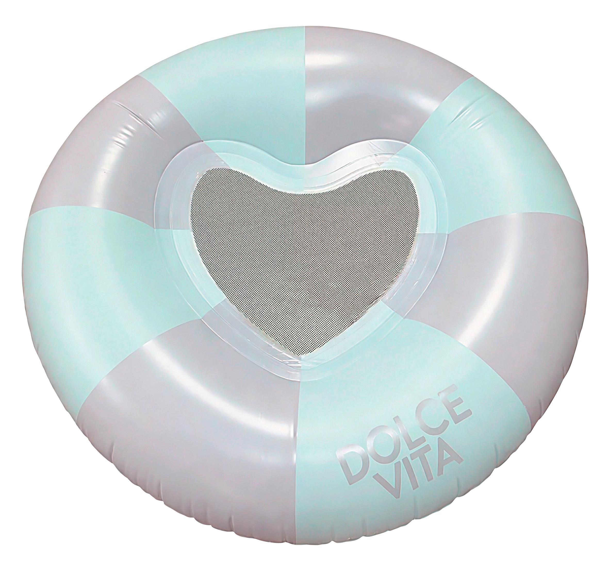 Schwimmring Heart Grün/Weiß - Weiß/Grün, KONVENTIONELL, Kunststoff (130/32cm) - Mömax