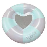 Schwimmring Heart Grün/Weiß - Weiß/Grün, KONVENTIONELL, Kunststoff (130/32cm) - Mömax