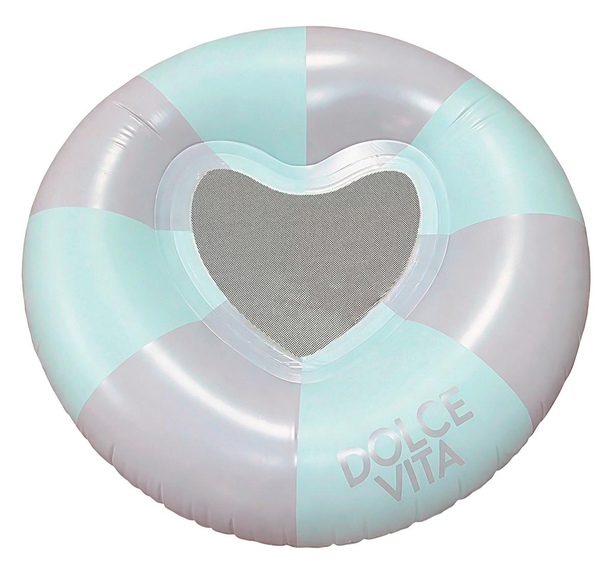 Schwimmring Heart Grün/Weiß - Weiß/Grün, KONVENTIONELL, Kunststoff (130/32cm) - Mömax