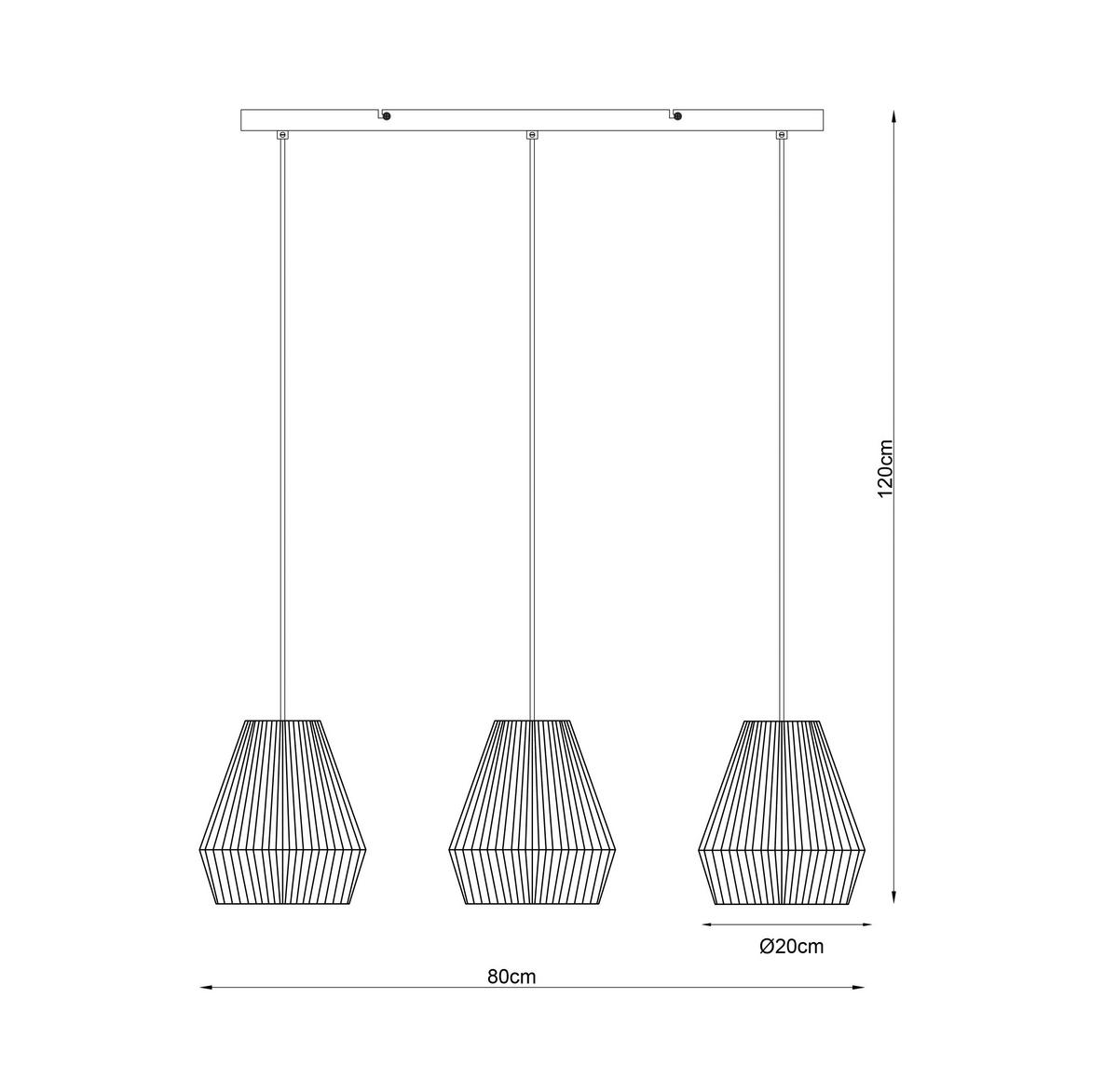 LAMPA WISZĄCA DAVIDE - czarny, Design, metal/papier (80/20/120cm) - Collet's Monde