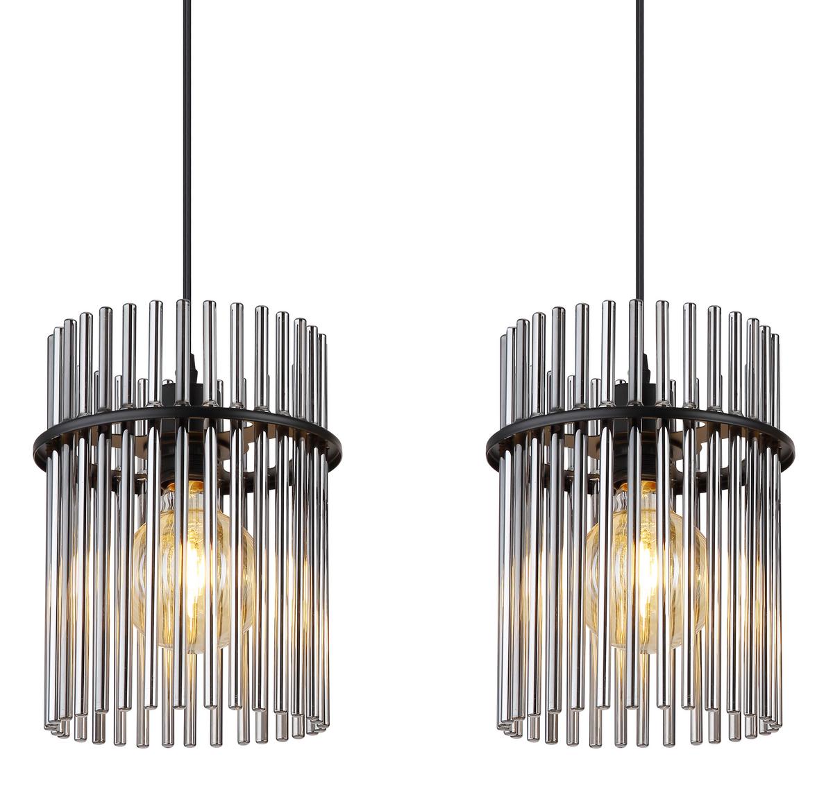 Függőlámpa 15698-3h Gorley - fekete/szürke, Design, műanyag/üveg (80/20/140cm) - Globo