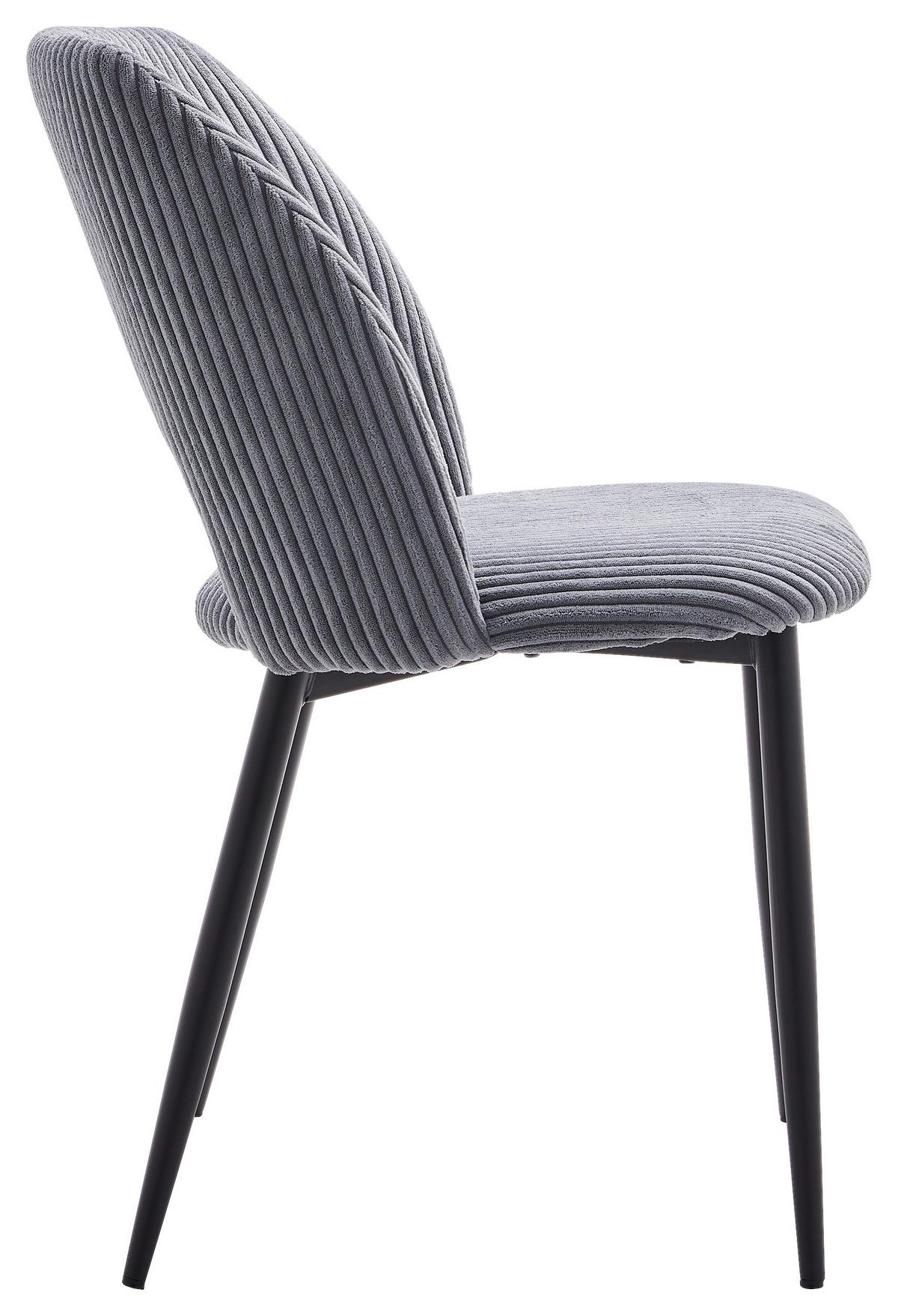 Stuhl Zoe Grau - Schwarz/Grau, LIFESTYLE, Textil/Metall (51/82/57cm) - Mömax
