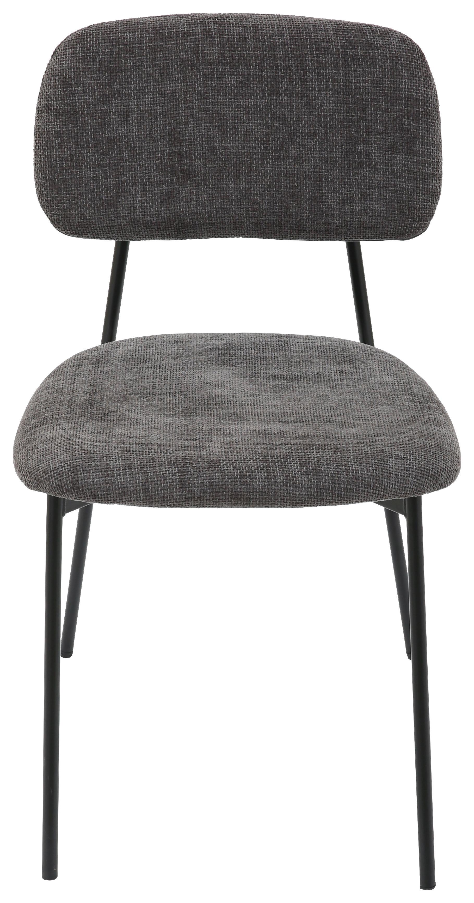 STOL LARA - grå/svart, Modern, metall/textil (44/78,5/49cm) - Mömax