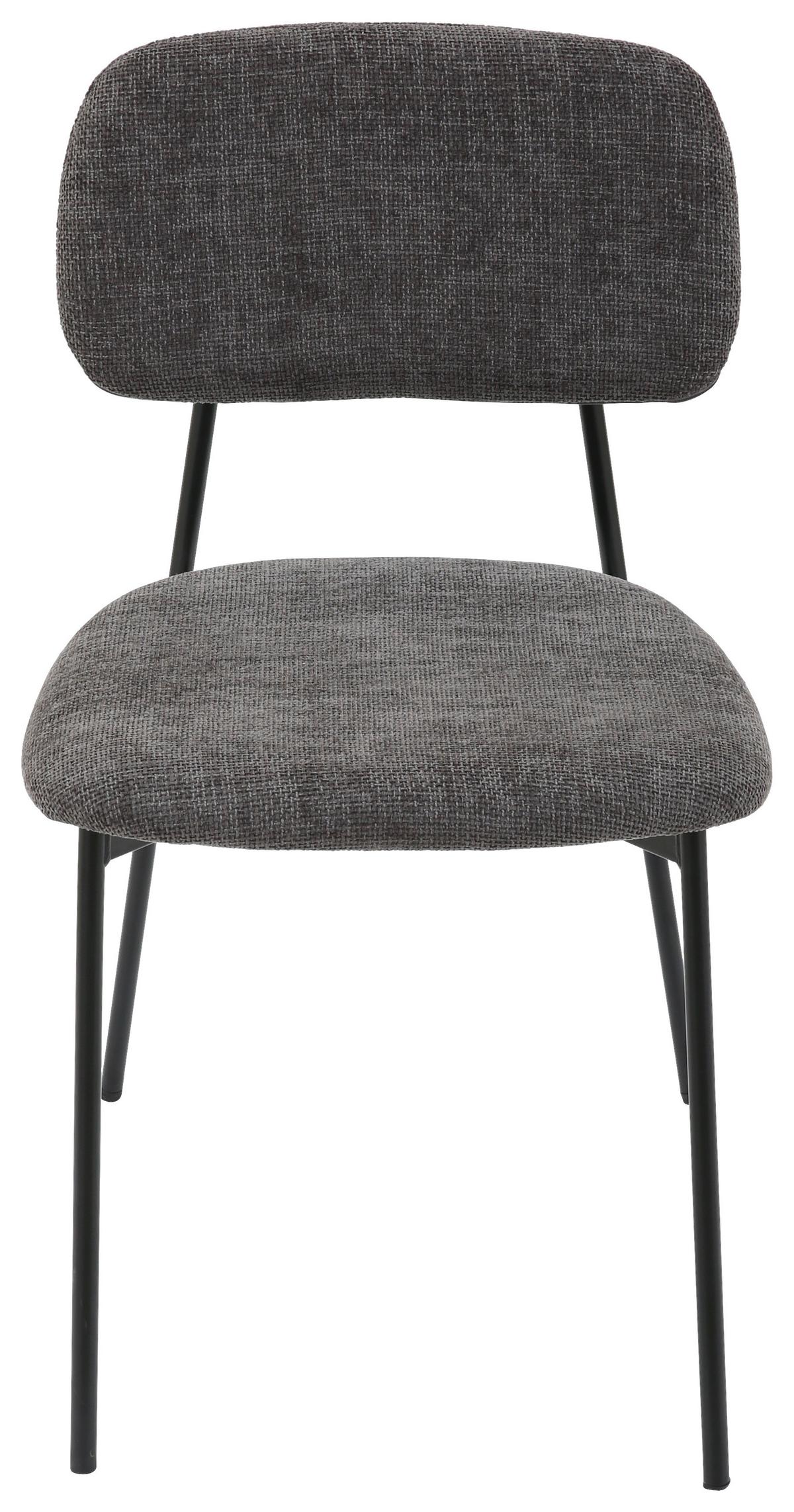 Stuhl Lara Grau - Schwarz/Grau, MODERN, Textil/Metall (44/78,5/49cm) - Mömax