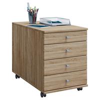 Rollcontainer Lona Maxi Lona Maxi - Silberfarben/Sonoma Eiche, Basics, Holzwerkstoff/Kunststoff (42/57/80cm) - MID.YOU