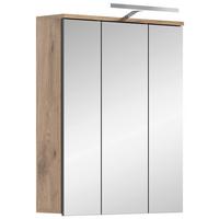 Omara Z Ogledalom Mason, Barva Hrasta, Siva - siva/barve hrasta, Moderno, steklo/leseni material (60/77/37cm) - MID.YOU