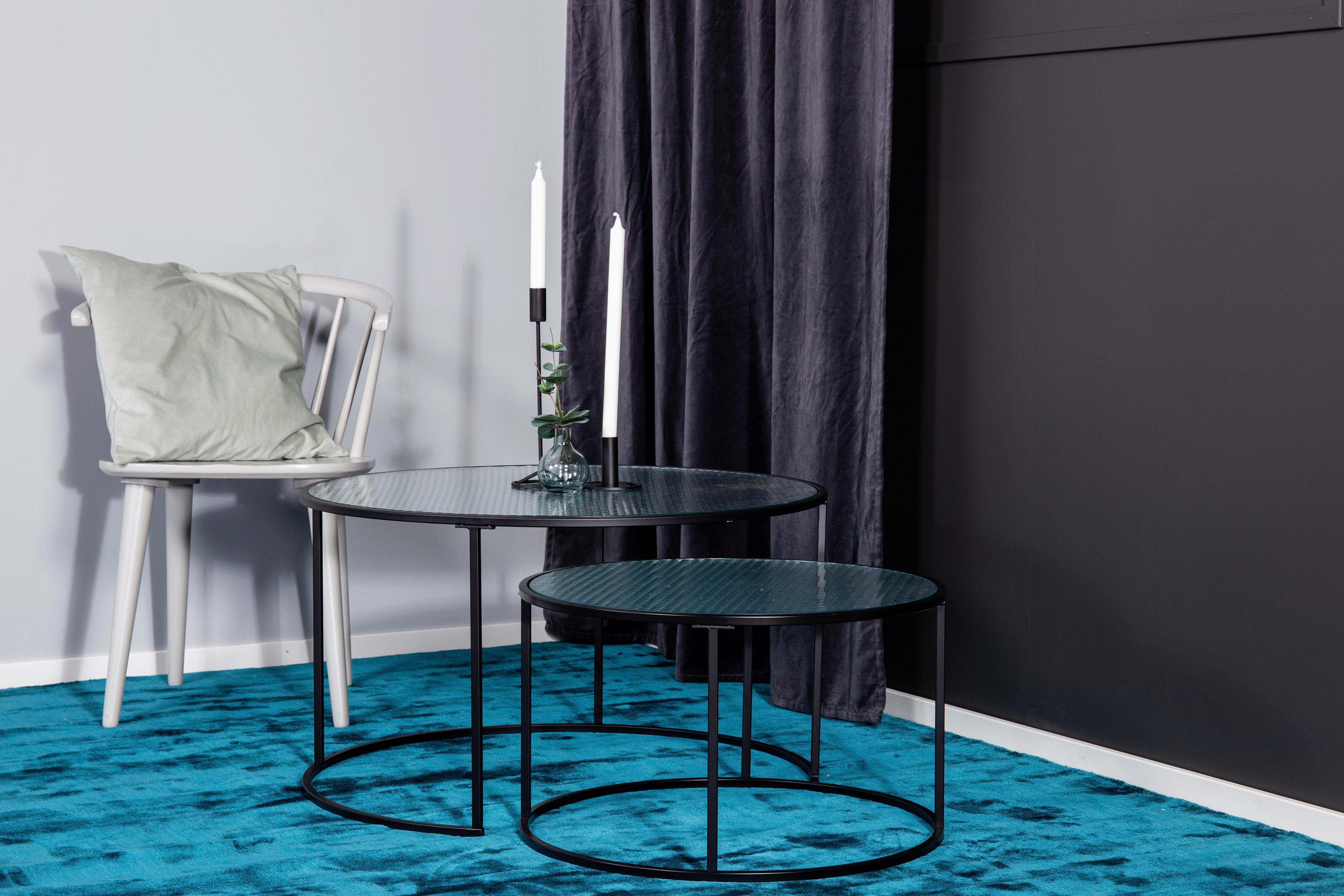 COUCHTISCH TWIN - Klar/Schwarz, Design, Glas/Metall (79,5/79,5/45cm) - Livetastic
