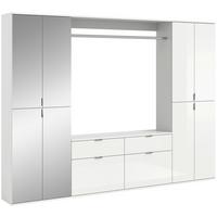 Garderobe Projekt X ca. 243x193 cm Weiß - Weiß Hochglanz, MODERN, Glas/Holzwerkstoff (243/193/34cm) - MID.YOU