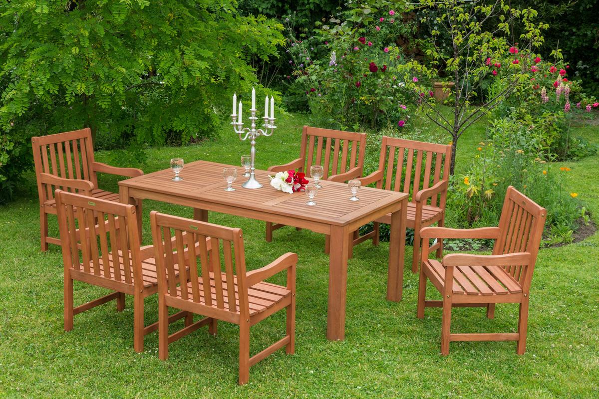 Vrtni Stol Santos, Masivno - naravne barve, Basics, les (57/89/58cm) - Gardenson