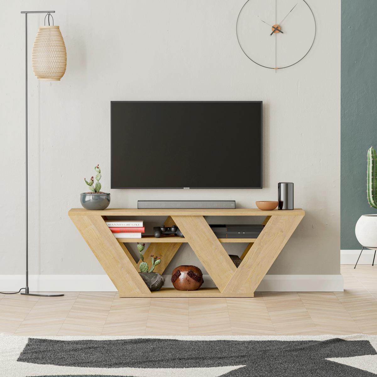 Phonotisch Pipralla ca. 110x30x40 cm Eichefarben - Eichefarben, Design, Holzwerkstoff (110/30/40cm) - Livetastic