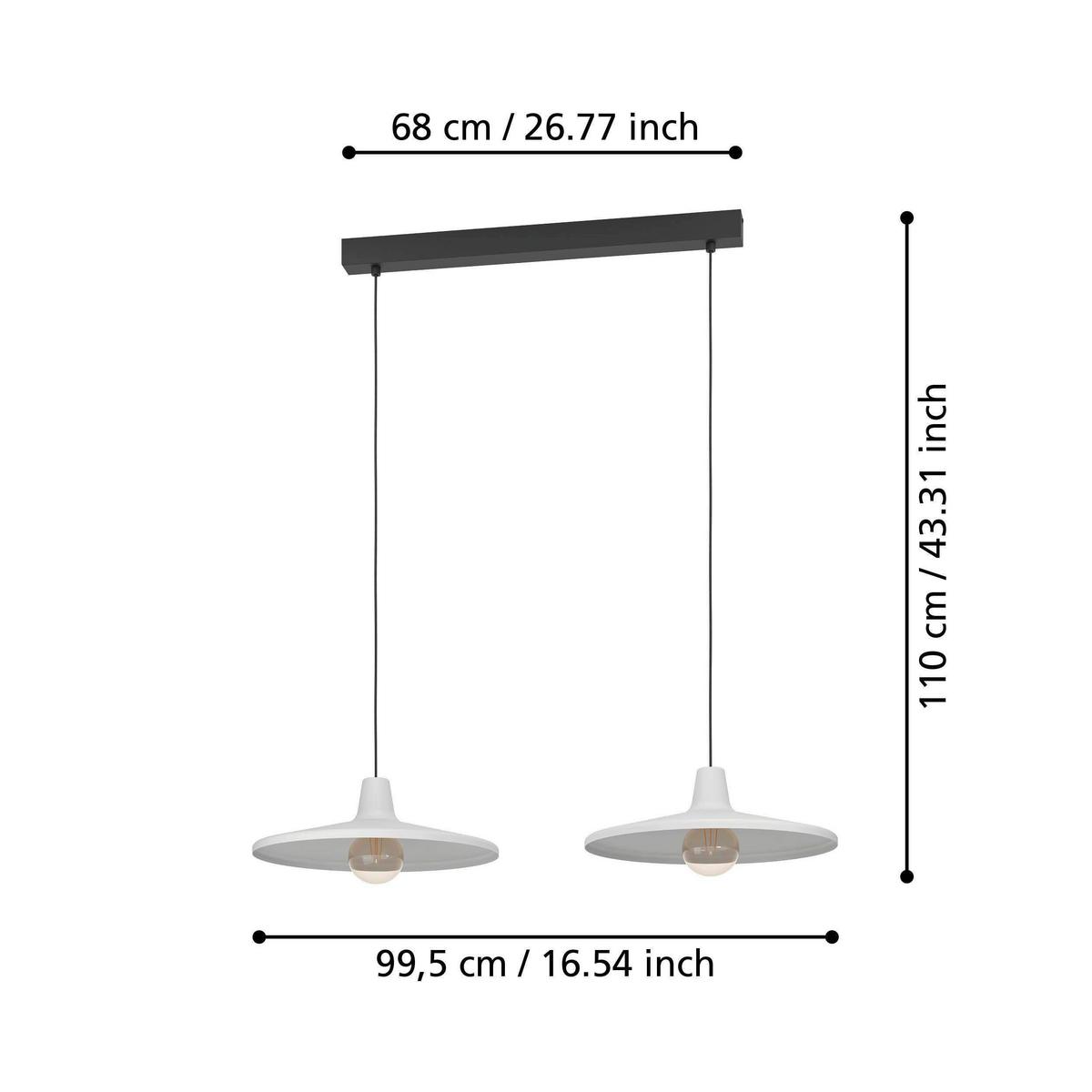 Hängeleuchte 900834_miniere - Schwarz/Grau, Design, Metall (99,5/42/110cm) - Eglo