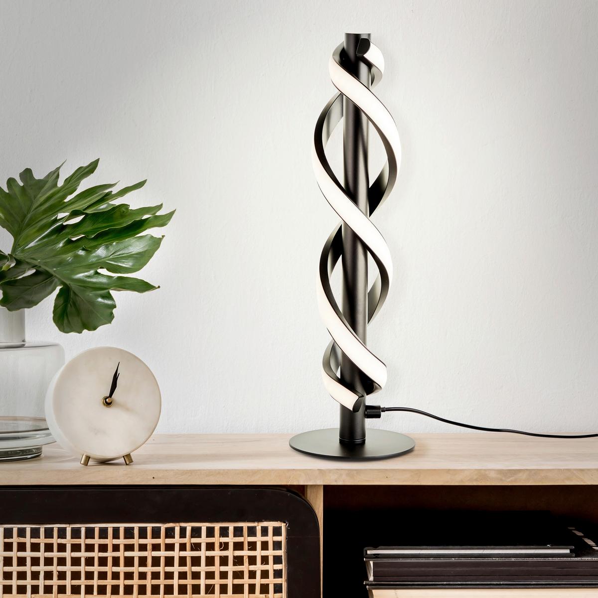 Tischleuchte Amalie Schwarz max. 9 Watt - Schwarz, Design, Kunststoff/Metall (12/38,90cm) - Brilliant